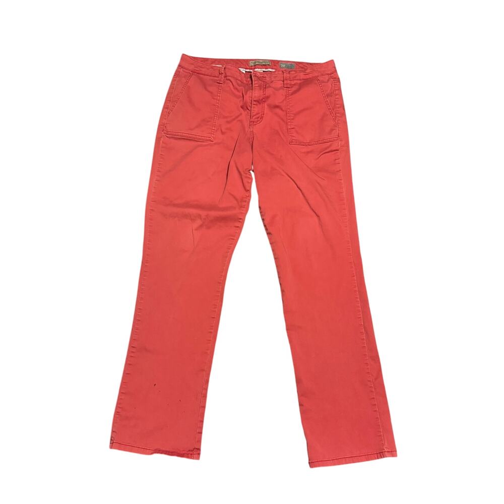 Vintage America Blues Womens 14/32 Coral Pink Straight Leg Stretch Chino Pants